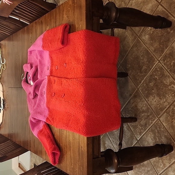 Pink and Red Fuzzy Coat - Picture 1 of 3